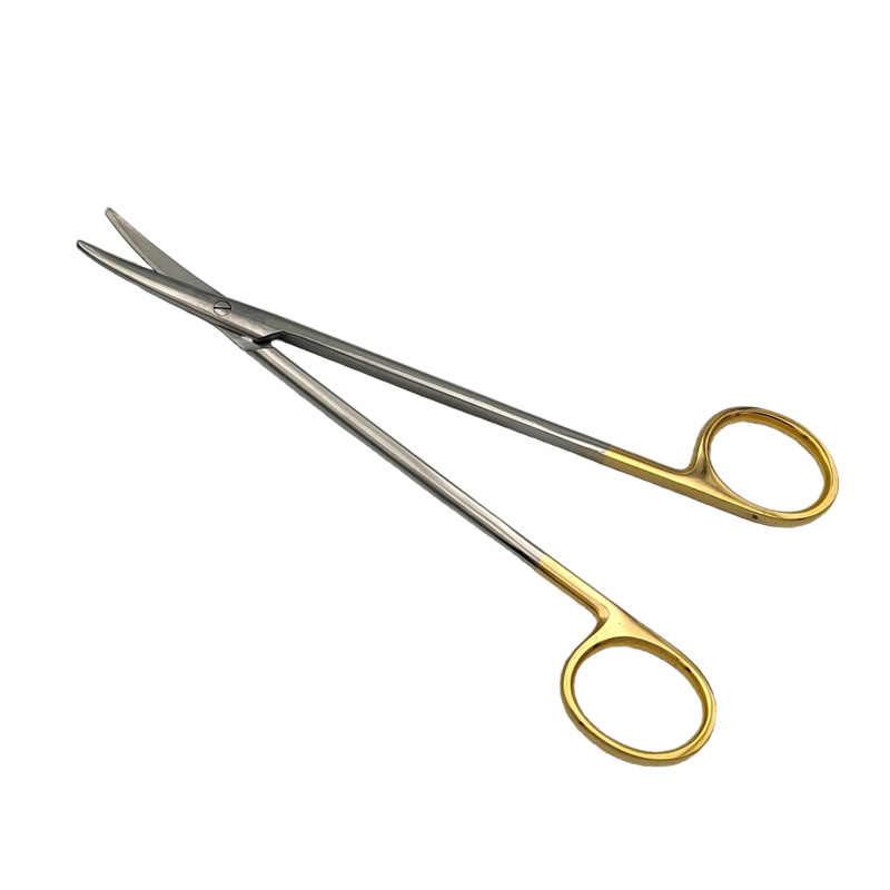 Ножиці за Метценбаумом, вертикально-зігнуті, твердосплавна вставка з карбіду вольфрама, тупокінцеві, для розтину м'яких тканин, 230 мм